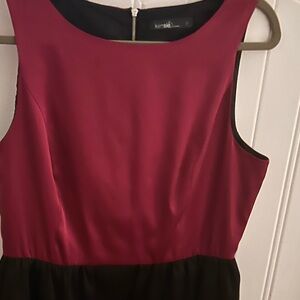 Kensie Women's Pink and Black Dress, Sleeveless w/ Peplum Waist and Detailed Zip